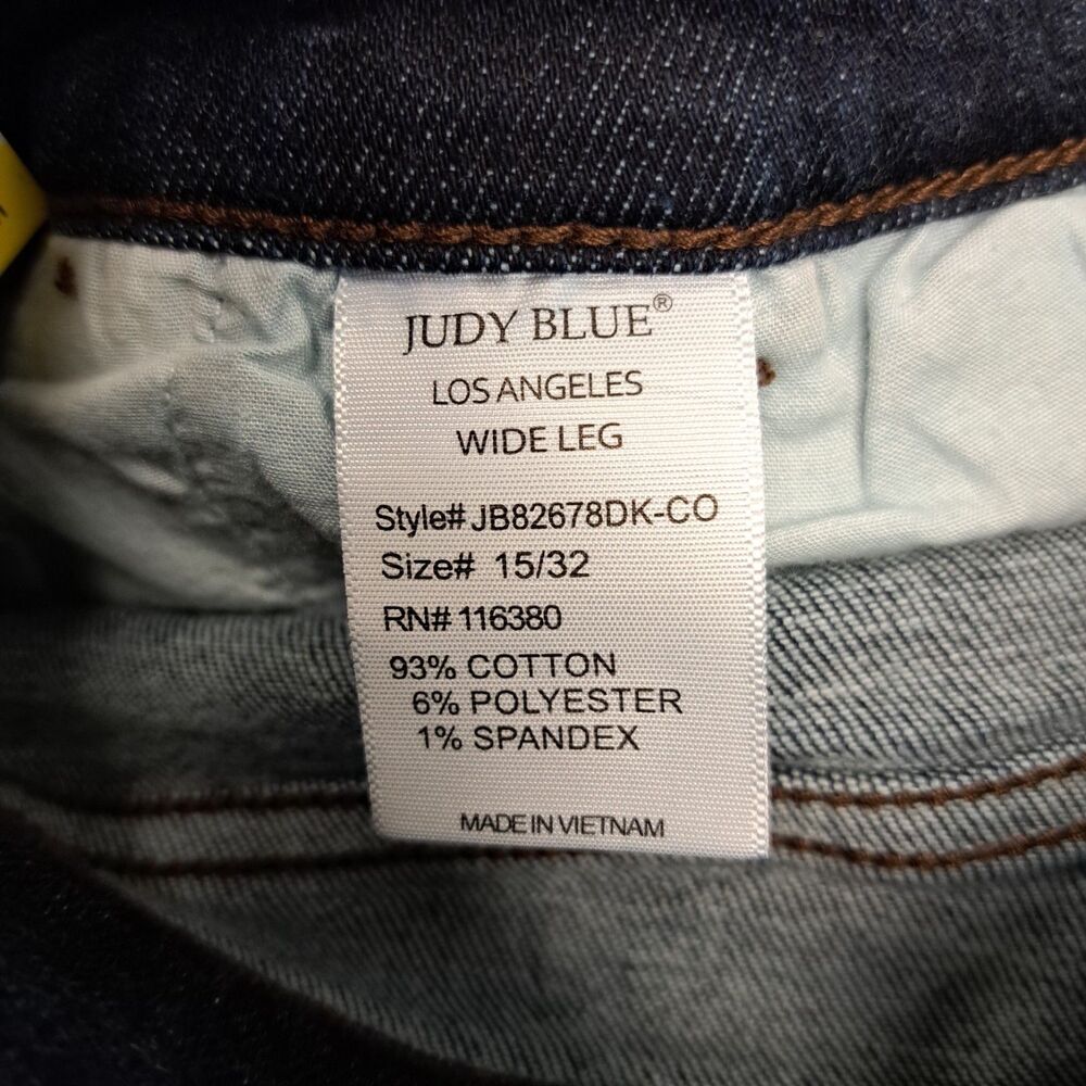 Judy Blue Jeans Wide Leg High Rise Short Inseam Women's 15/32 New - Picture 5 of 9